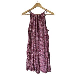 GAP Sleeveless Print Lightweight Halter Jumper Romper, XL